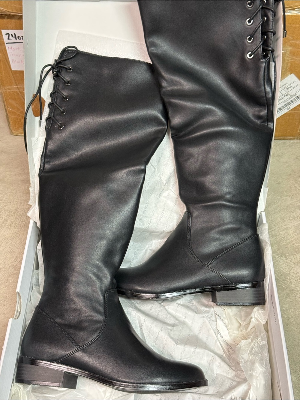 Aldo Black Over-the-Knee Lace-Up Riding Boots